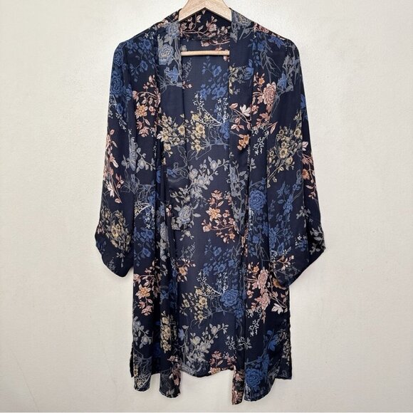 Tahari Womens S/M Open Floral Drape Kimono - Picture 4 of 13